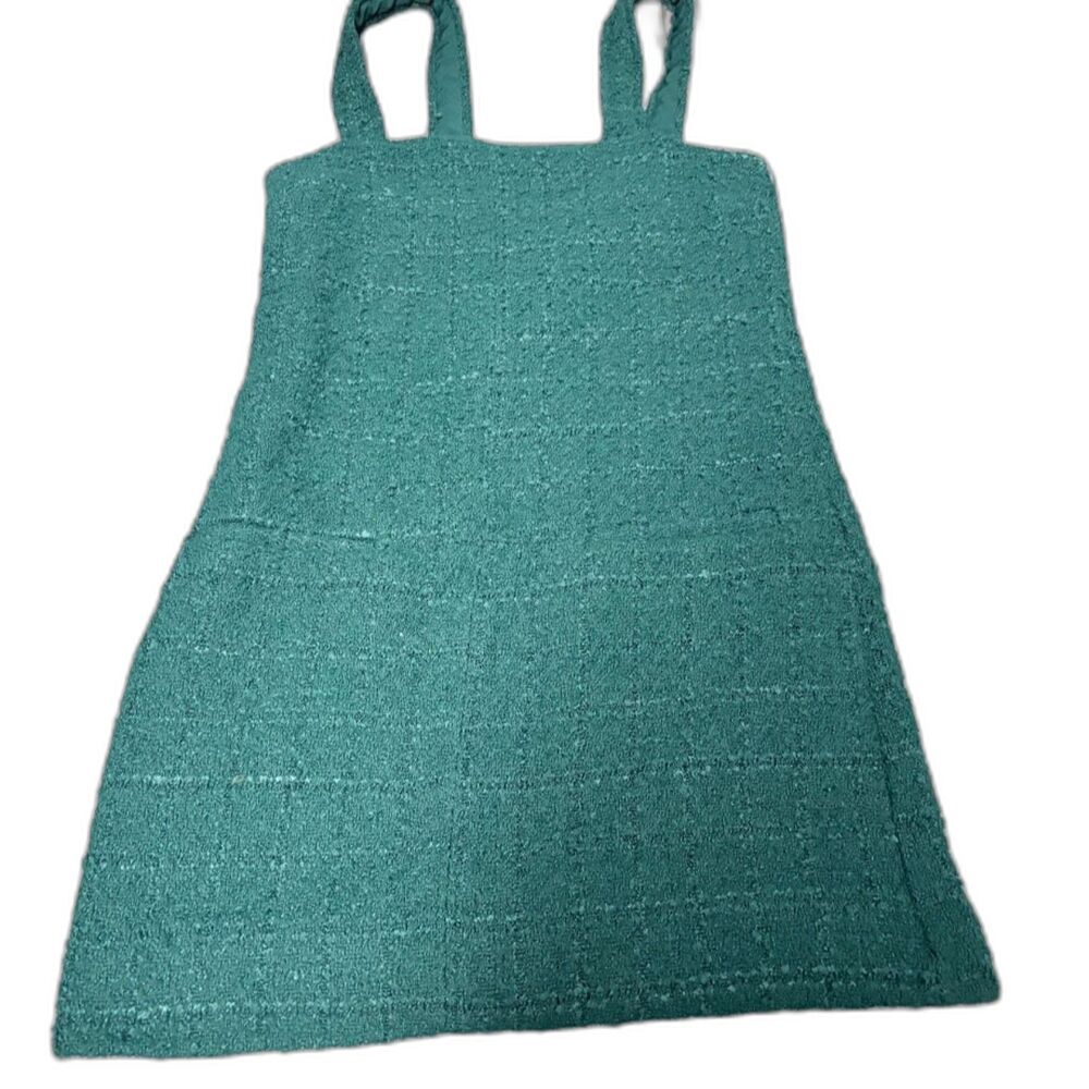 Abercrombie & Fitch Jumper Dress ST Kelly Green Boucle Sleeveless Shift Pinafore